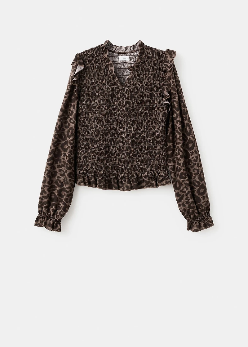 Leopard-print flowy blouse