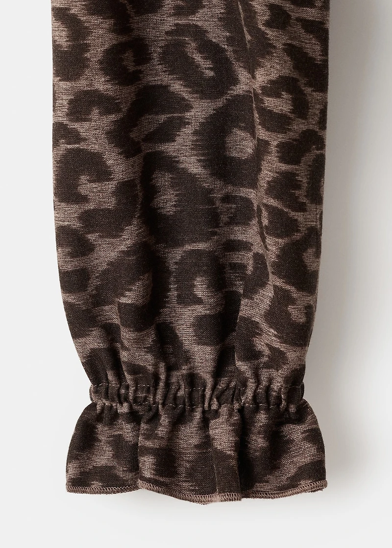 Leopard-print flowy blouse