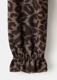 Leopard-print flowy blouse