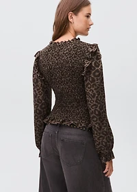 Leopard-print flowy blouse
