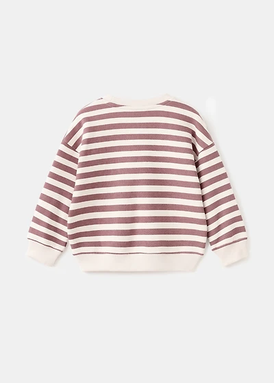 Animal-print striped sweater