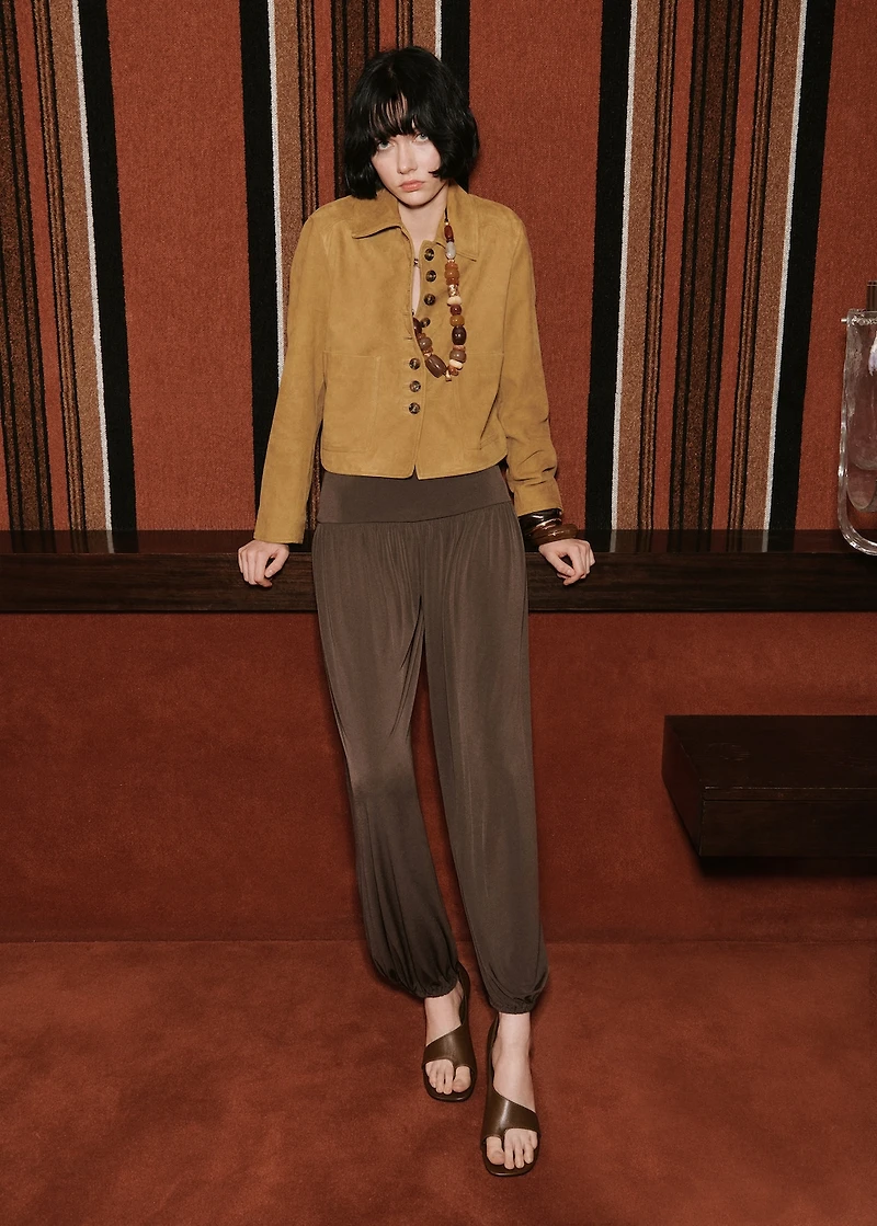 Suede jacket with buttons