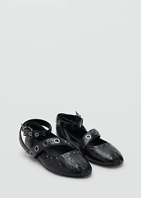 Ballet flats with studded straps