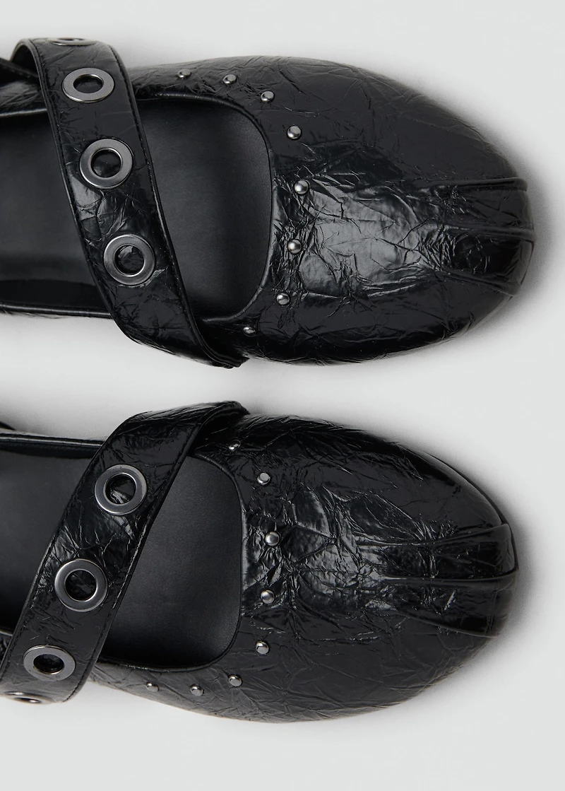 Ballet flats with studded straps