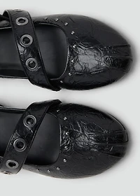 Ballet flats with studded straps