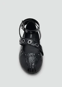 Ballet flats with studded straps