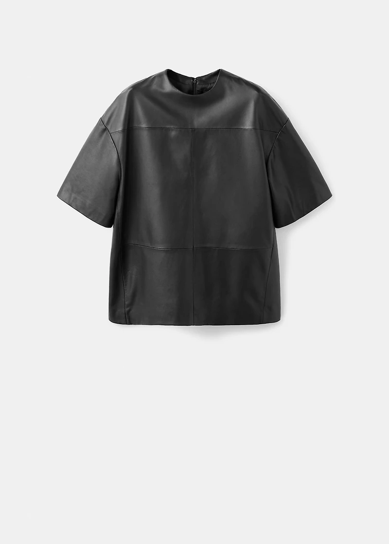 100% leather oversized t-shirt