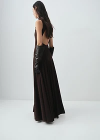 Godet dress with back opening