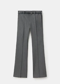 Belt straight-fit pants