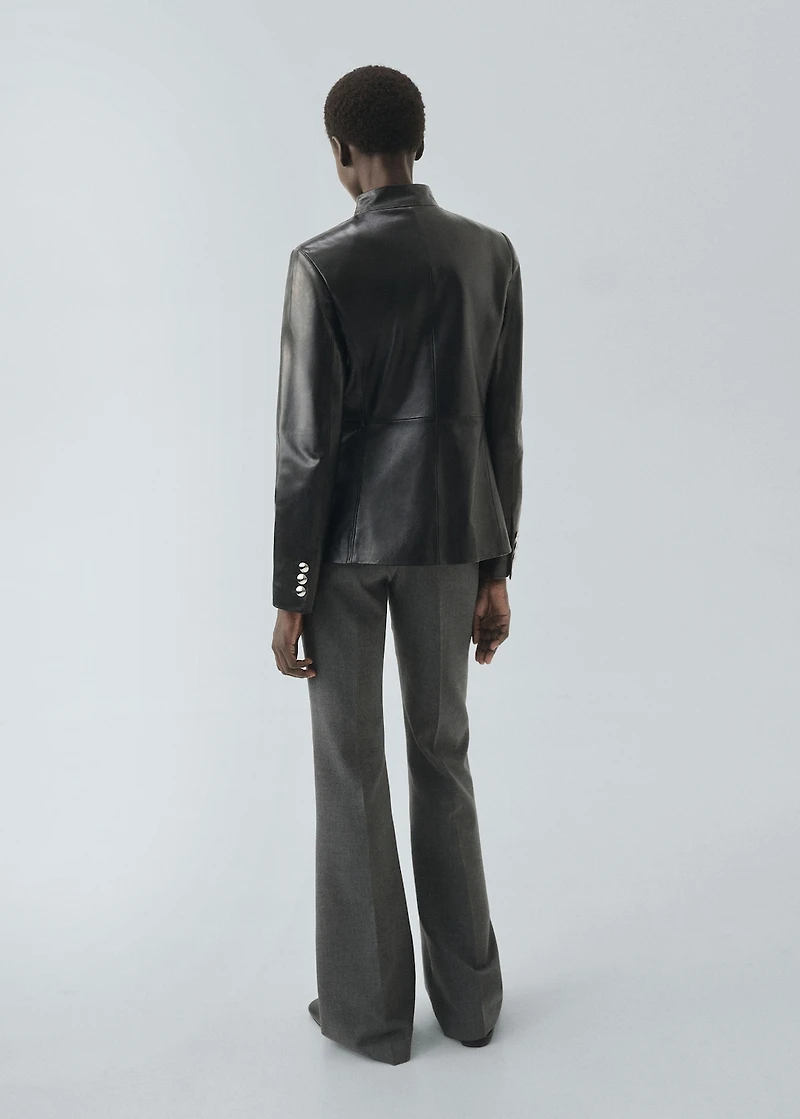 Belt straight-fit pants