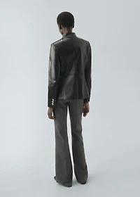 Belt straight-fit pants