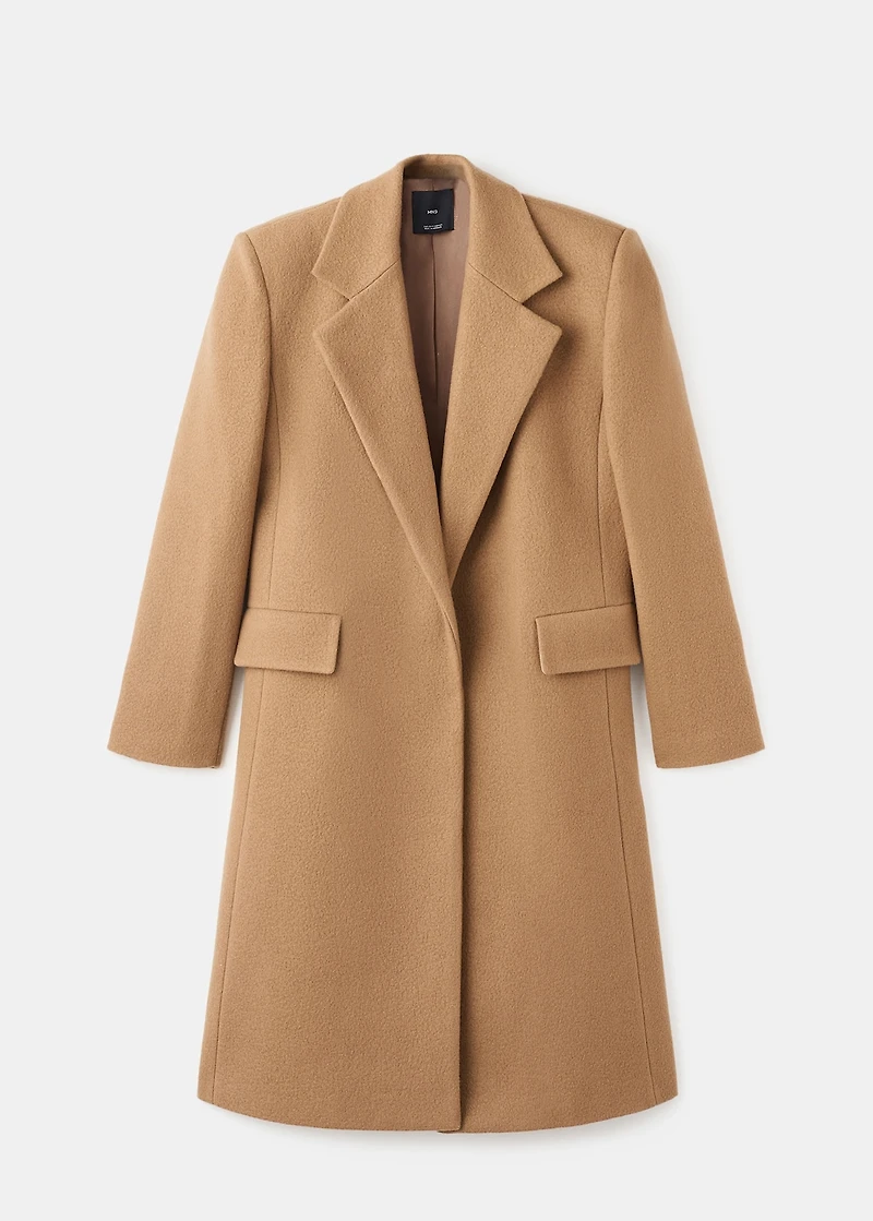 Wool coat with lapels