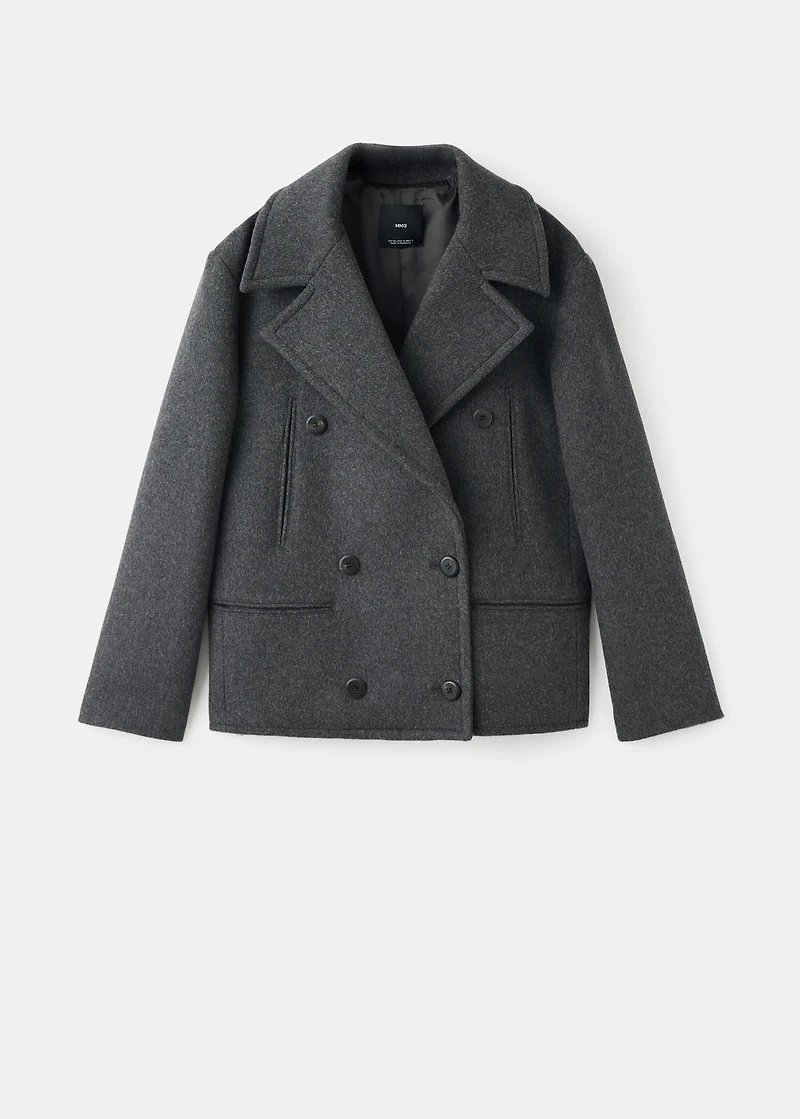 Double-breasted wool coat
