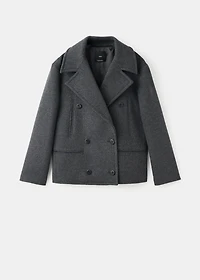 Double-breasted wool coat