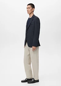 Slim-fit herringbone tailored jacket