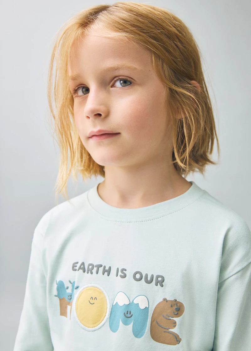 Printed cotton-blend T-shirt