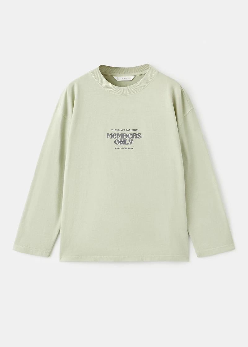 Printed cotton-blend t-shirt