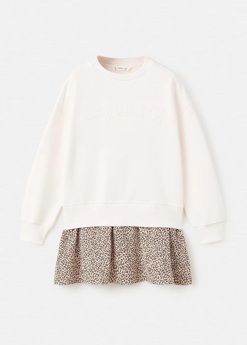 Leopard-print sweatshirt dress