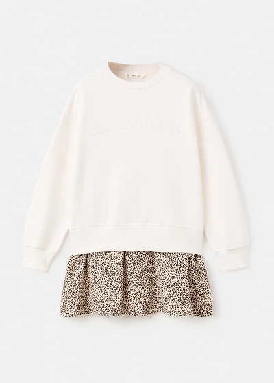 Leopard-print sweatshirt dress