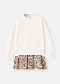 Leopard-print sweatshirt dress