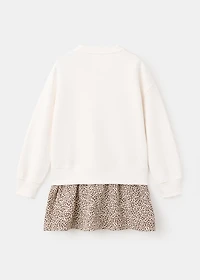 Leopard-print sweatshirt dress