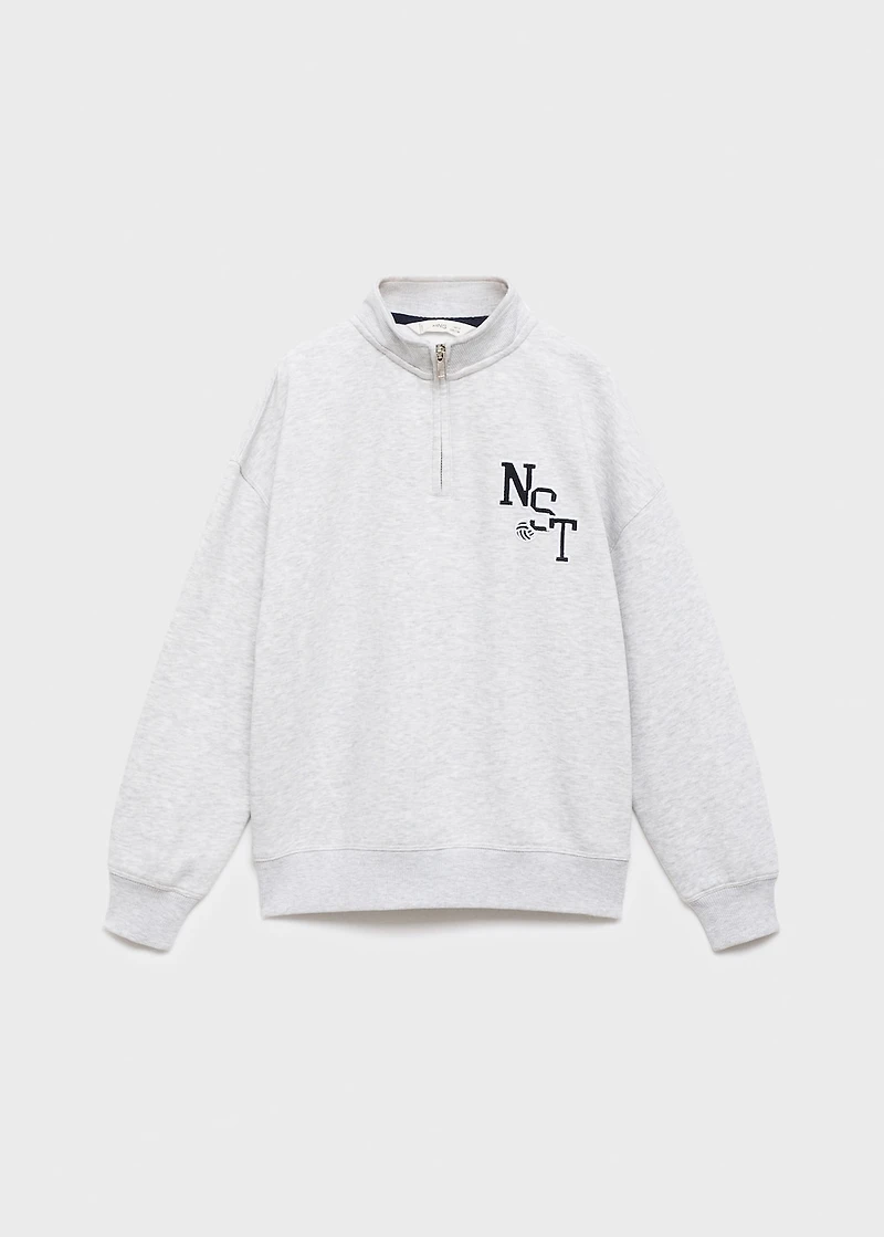 Perkins-neck cotton sweater