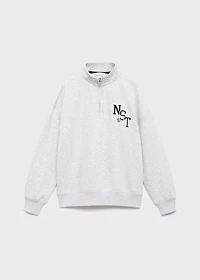 Perkins-neck cotton sweater