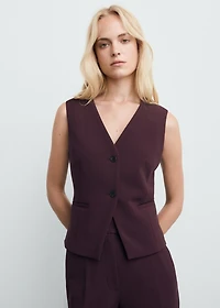 Fitted suit waistcoat