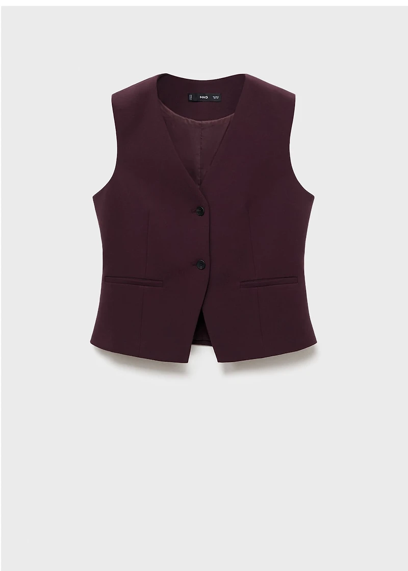 Fitted suit waistcoat