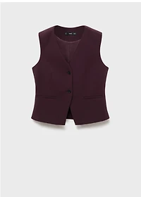 Fitted suit waistcoat