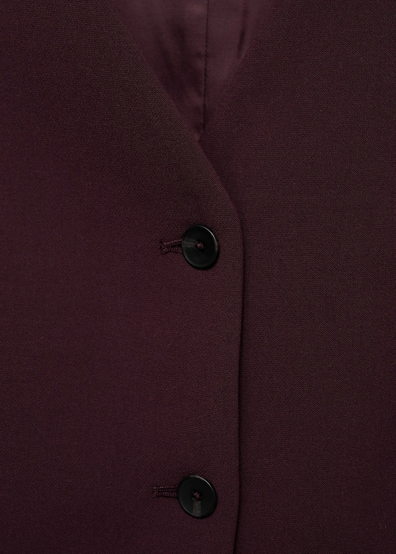 Fitted suit waistcoat