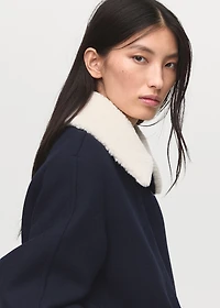 Wool-blend jacket with shearling collar