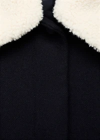 Wool-blend jacket with shearling collar