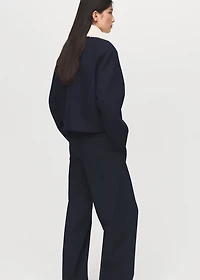 Wool-blend jacket with shearling collar