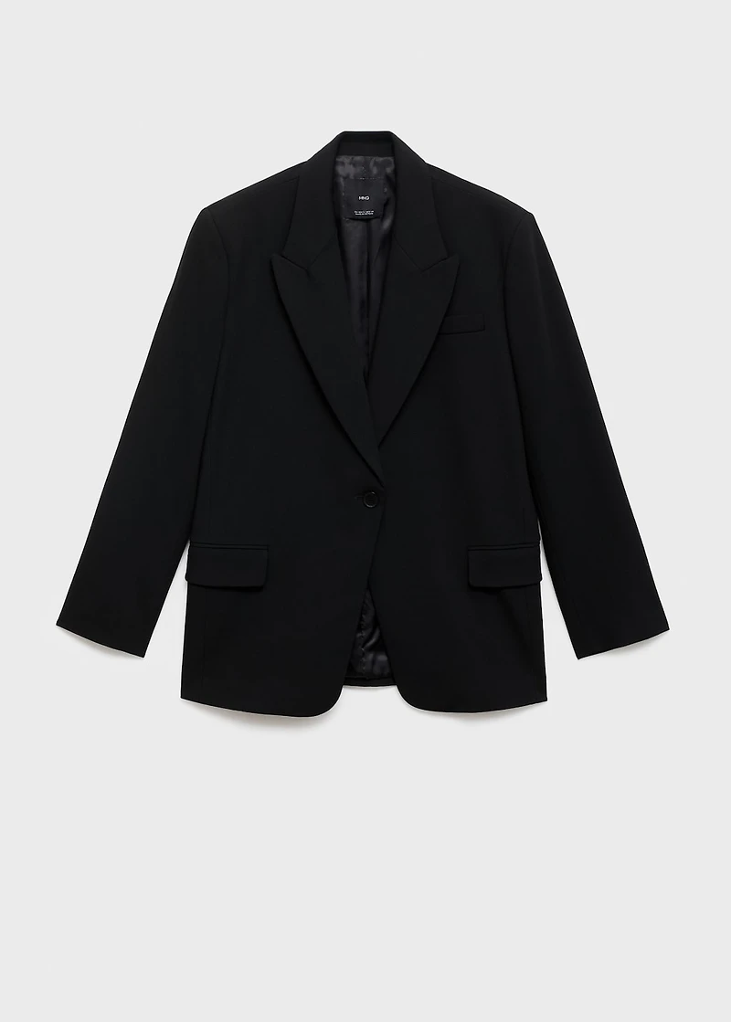 Suit blazer with flap pockets