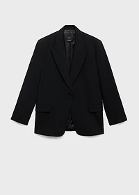 Suit blazer with flap pockets