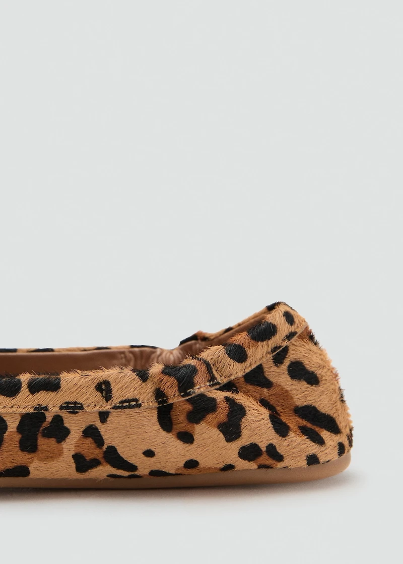 Leopard-print leather moccasins