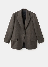 Micro houndstooth wool blazer