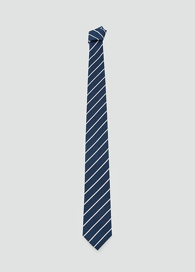 Striped silk cotton tie