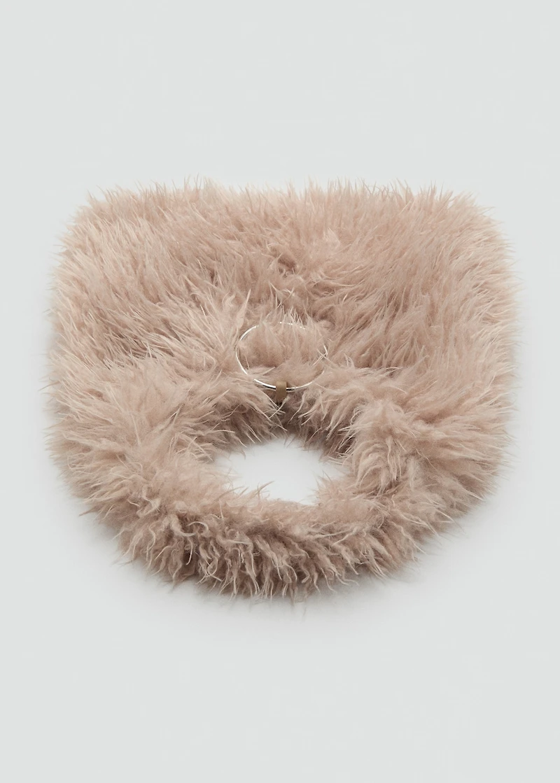 Shoulder bag with fur and hoop detail