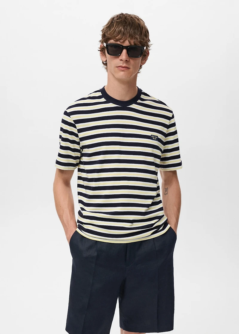 100% cotton regular-fit striped t-shirt