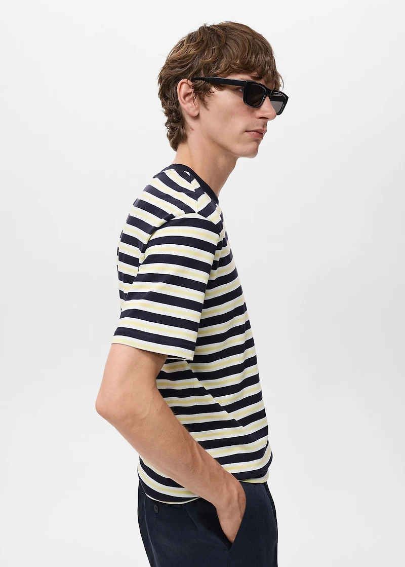 100% cotton regular-fit striped t-shirt
