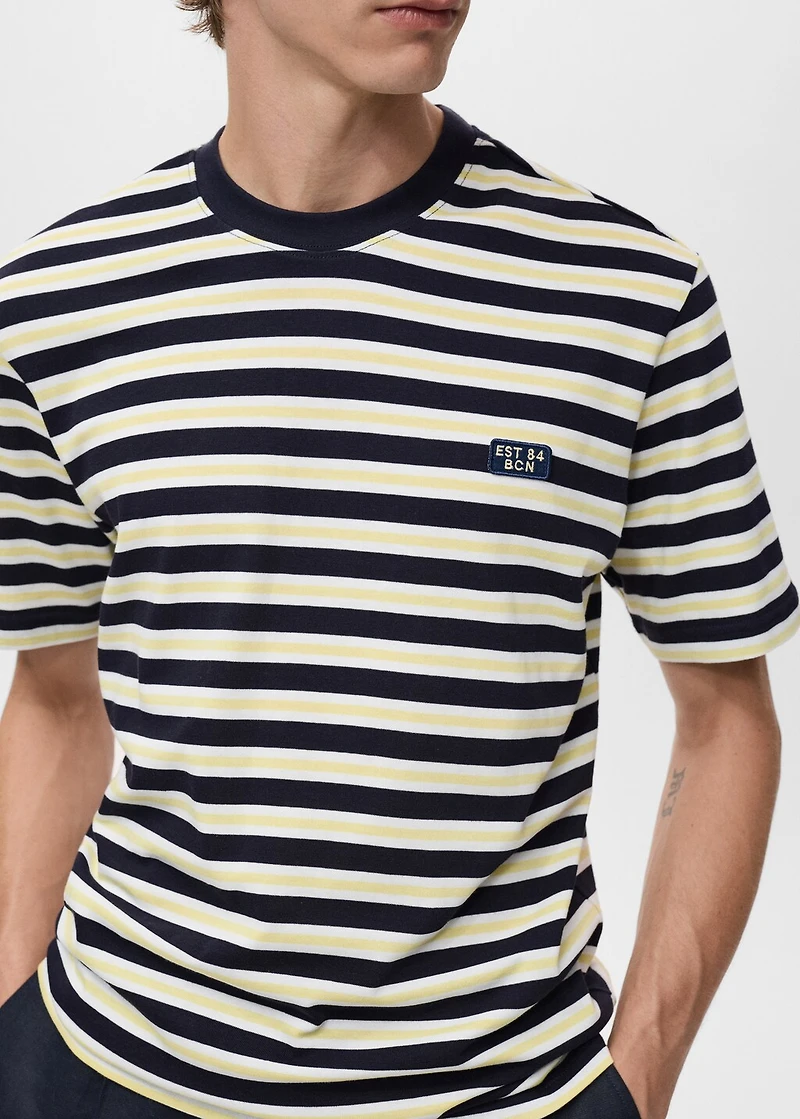 100% cotton regular-fit striped t-shirt