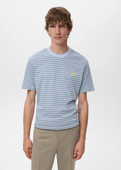 Regular-fit striped 100% cotton shirt