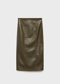 Faux-leather pencil skirt