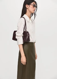 Faux-leather pencil skirt