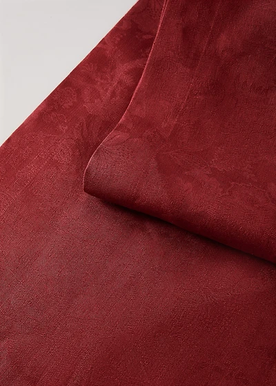 Jacquard linen floral table runner