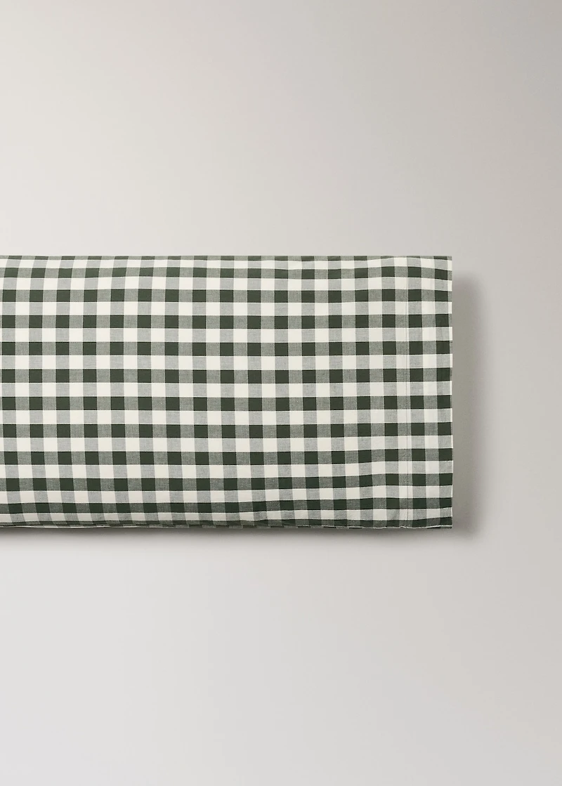 Yarn-dyed cotton gingham check pillowcase 45x110cm