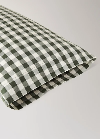 Yarn-dyed cotton gingham check pillowcase 45x110cm