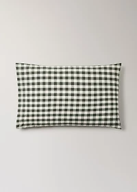 Two cotton yarn-dyed gingham check pillowcases 50x75cm